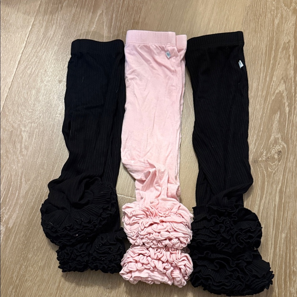 Posh Peanut Black and Pink Ruffle Bottoms
